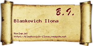 Blaskovich Ilona névjegykártya
